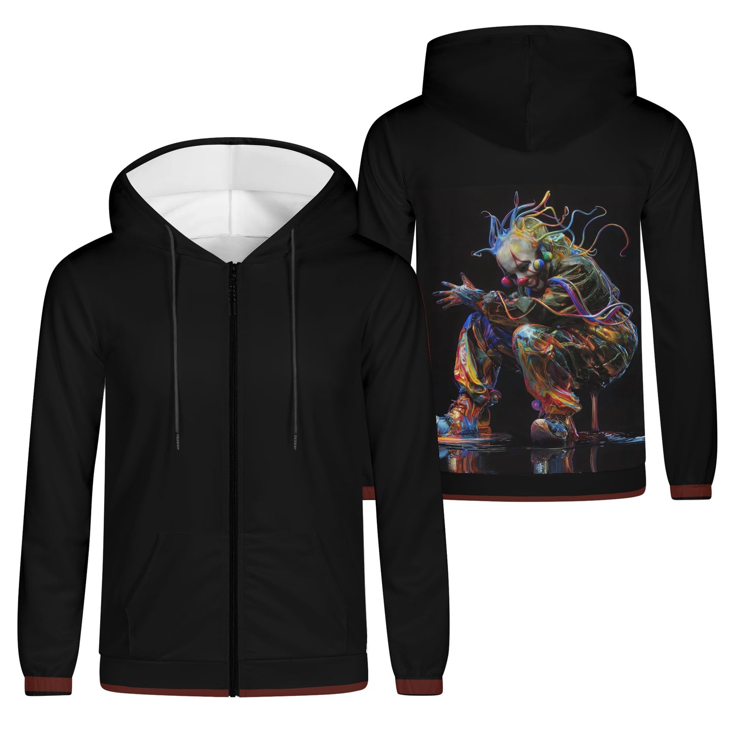 Men's Evil Clown Lightweight Zipper Hoodie