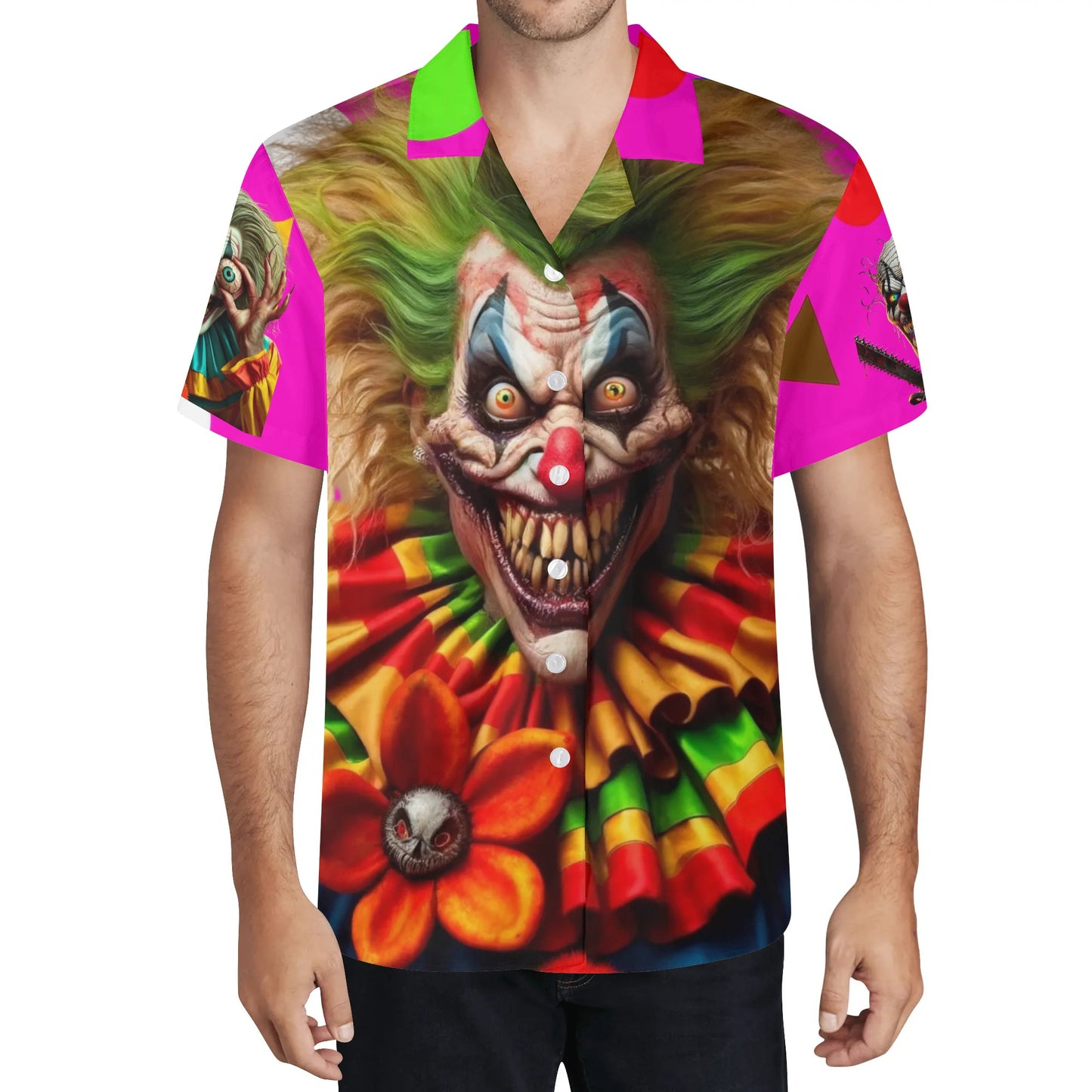 Mens All Over Print Casual Evil Clown Shirt